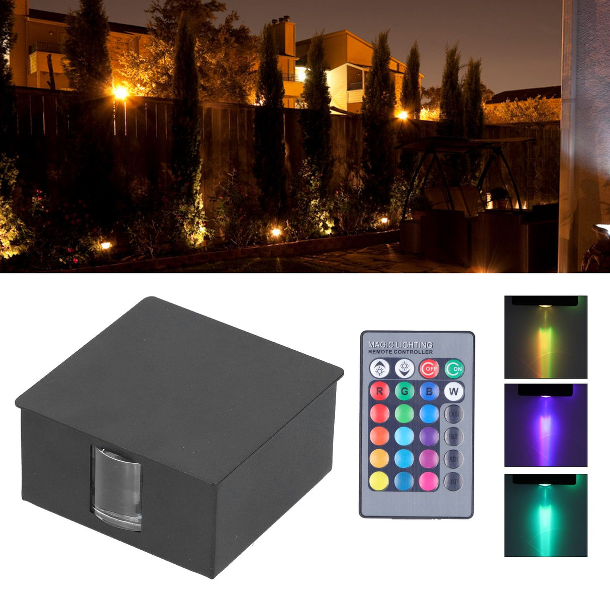 RGB Remote Control Wall Lamp 3W LED Modern Decorative Light for Living Room Hotel Villa KTV