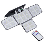 LED Solar Lights Outdoor 4 Adjustable Heads Motion Sensor Light 450LM 3 Modes Wide Angle Wall Light for Garden Pathway