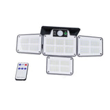 LED Solar Lights Outdoor 4 Adjustable Heads Motion Sensor Light 450LM 3 Modes Wide Angle Wall Light for Garden Pathway