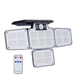LED Solar Lights Outdoor 4 Adjustable Heads Motion Sensor Light 450LM 3 Modes Wide Angle Wall Light for Garden Pathway