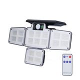 LED Solar Lights Outdoor 4 Adjustable Heads Motion Sensor Light 450LM 3 Modes Wide Angle Wall Light for Garden Pathway
