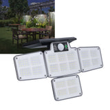 LED Solar Lights Outdoor 4 Adjustable Heads Motion Sensor Light 450LM 3 Modes Wide Angle Wall Light for Garden Pathway