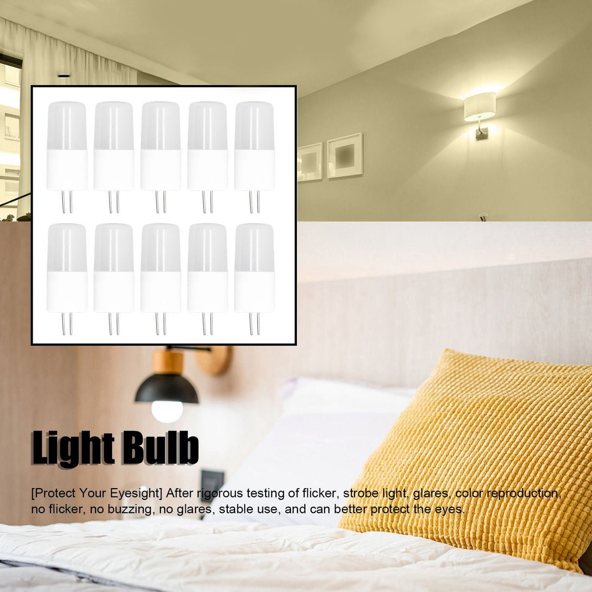 10PCS G4 Light Bulb Warm White LED Light Ceiling Lamp Bulb AC12V Wall Lamp Bulb for Living Room Office
