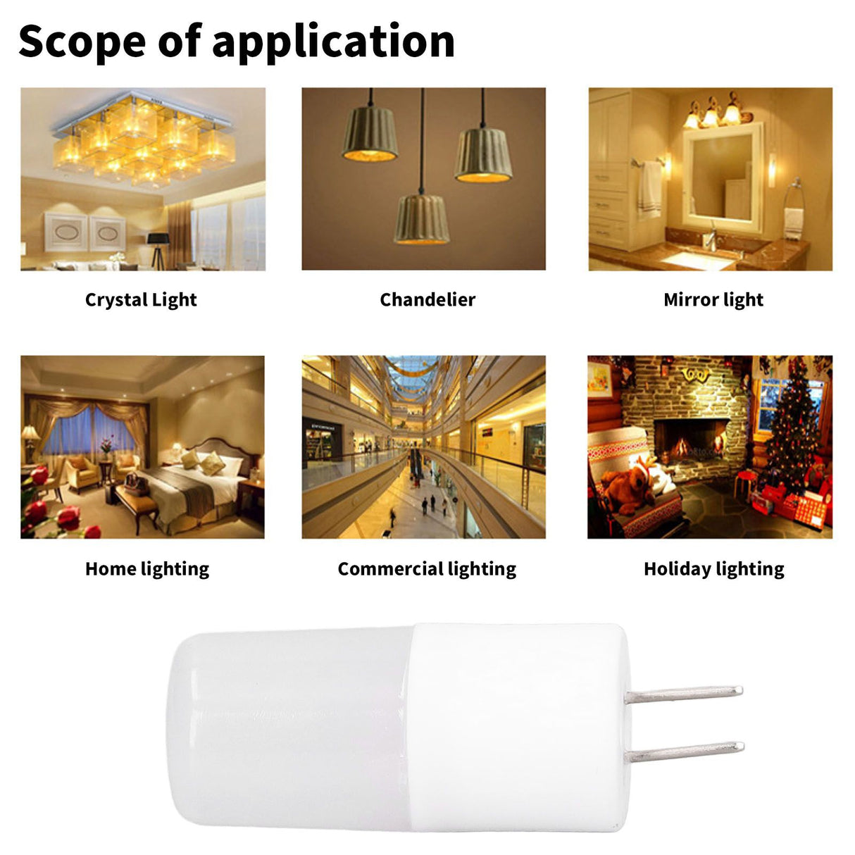 10PCS G4 Light Bulb Warm White LED Light Ceiling Lamp Bulb AC12V Wall Lamp Bulb for Living Room Office