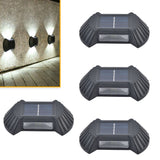 4 Sets Solar Wall Light Waterproof Multifunctional LED Solar Wall Light for Patio Yard Garden Outdoor DrivewayWhite Light