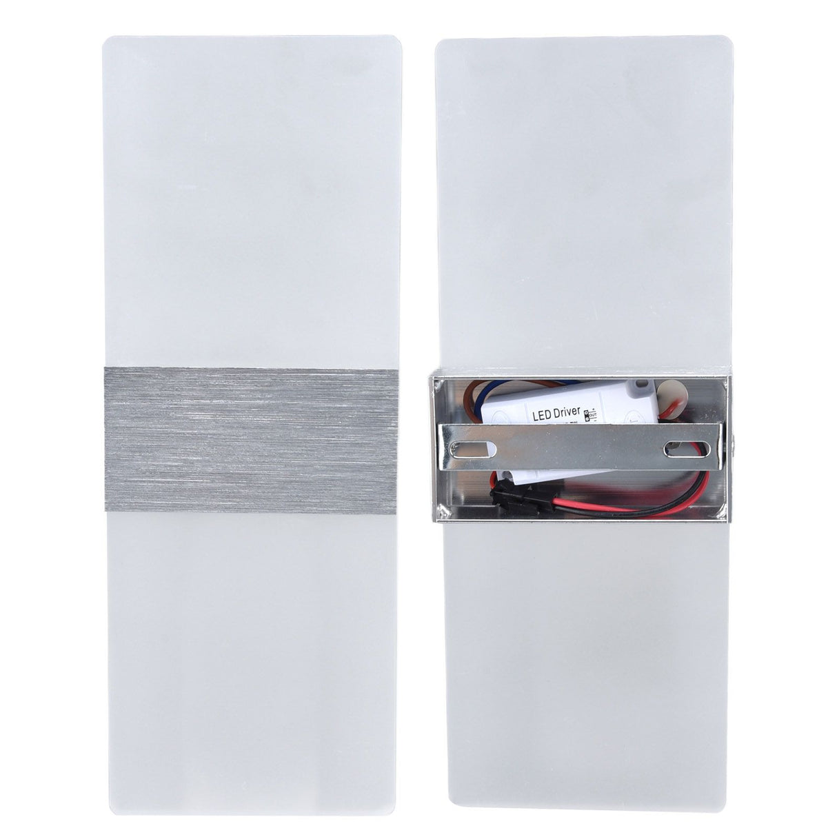 LED Wall Lamp 6W Acrylic Wall Light 360° Luminous High Brightness Preservative Up Down Lights for Bedroom Canteen 90‑265VSilver