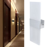 LED Wall Lamp 6W Acrylic Wall Light 360° Luminous High Brightness Preservative Up Down Lights for Bedroom Canteen 90‑265VSilver