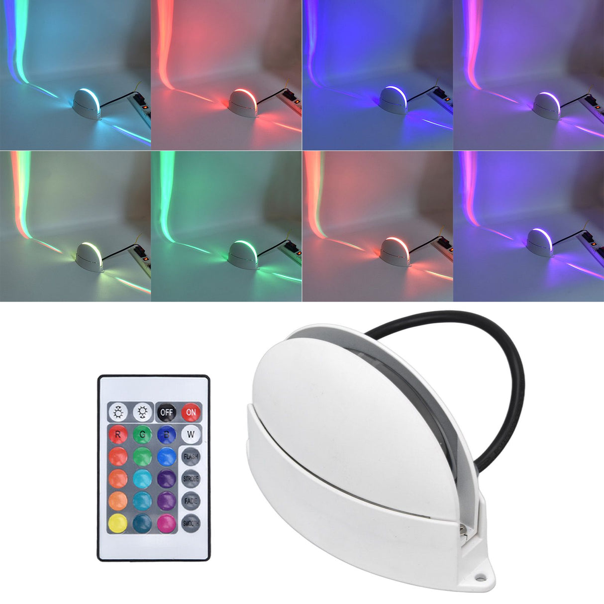 RGB Remote Control Wall Light Fashionable 24 Key High Brightness Semicircle RGB RC Wall Light for Corridor AC85‑265V