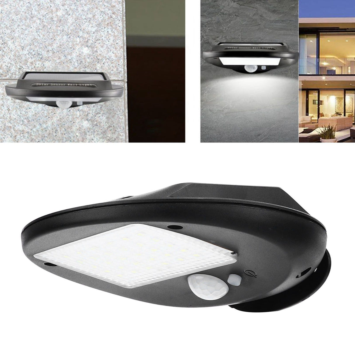 Solar Wall Lamp Sensitive Motion Sensor Weather Resistant Outdoor LED Solar Wall Light for Gardens Patios Garages
