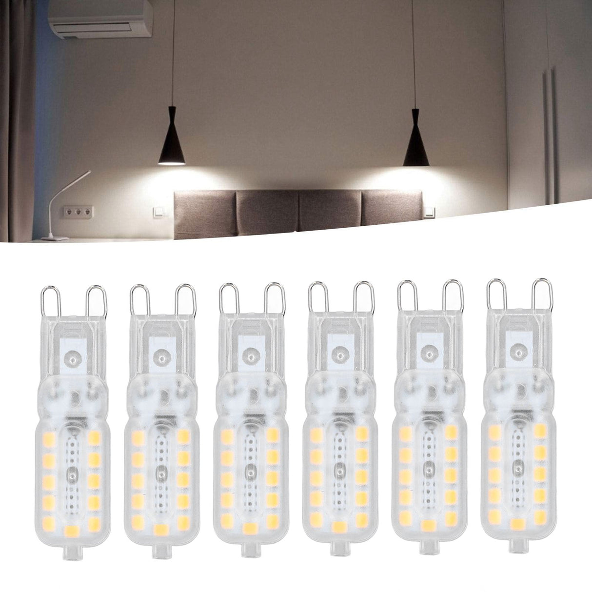 6pcs G9 LED Bulb 5W Transparent Cover 22LED Dimmable G9 Light Bulb for Ceiling Light Wall Light Table Light White Light 110-140V