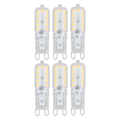 6pcs G9 LED Bulb 5W Transparent Cover 22LED Dimmable G9 Light Bulb for Ceiling Light Wall Light Table Light White Light 220-240V
