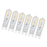 6pcs G9 LED Bulb 5W Transparent Cover 22LED Dimmable G9 Light Bulb for Ceiling Light Wall Light Table Light White Light 220-240V