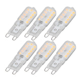 6pcs G9 LED Bulb 5W Transparent Cover 22LED Dimmable G9 Light Bulb for Ceiling Light Wall Light Table Light White Light 220-240V