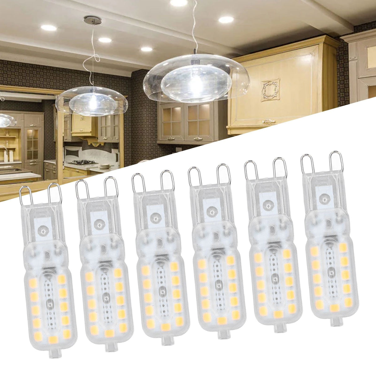 6pcs G9 LED Bulb 5W Transparent Cover 22LED Dimmable G9 Light Bulb for Ceiling Light Wall Light Table Light White Light 220-240V
