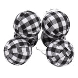 6Pcs 70mm 2.76 Inch Christmas Ornaments Balls Christmas Tree Decoration Balls New Year's Decor Black and White Check