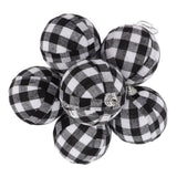 6Pcs 70mm 2.76 Inch Christmas Ornaments Balls Christmas Tree Decoration Balls New Year's Decor Black and White Check