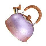 Water Kettle Stainless Steel Whistle Water Kettle Large Capacity Flat Bottomed for Gas Induction Cooker Boil Water 2L Purple