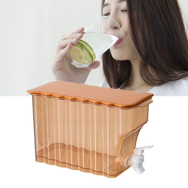 Cold Water Kettle with Faucet PP Sealed Preservation Refrigerator Cold Kettle For Fruit Tea Flower Tea Milk Tea Water Orange