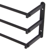 Bathroom Wall Towel Rack Wall Mounted 3 Bars Aluminum Alloy Rolled Towel Holder for Rolled Towels Black
