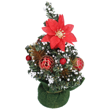 Artificial Christmas Tree Mini Exquisite Cute Bright Colors Desktop Innovative Christmas Tree OrnamentsRed