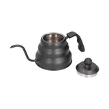 PTFE Stainless Steel Tea Pot Coffee Kettle Gooseneck Spout Pour Over Coffee Maker Drip Kettle Black1.2L