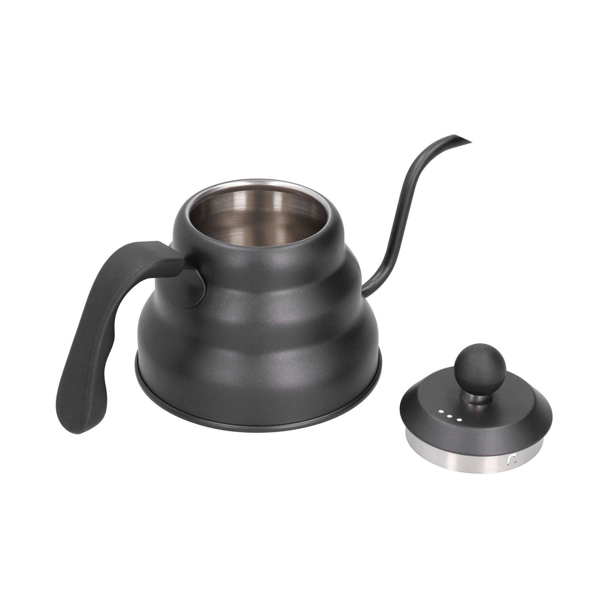 PTFE Stainless Steel Tea Pot Coffee Kettle Gooseneck Spout Pour Over Coffee Maker Drip Kettle Black1.2L