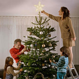 Christmas Tree Topper Star with LED String Light Glitter Christmas Tree Top Star Lamp for Christmas Home Decoration