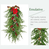 Christmas Pine Branch Garland Winter Red Berries Mixed Pine Cones Christmas Hanging Pendant For Front Door Fireplaces Home