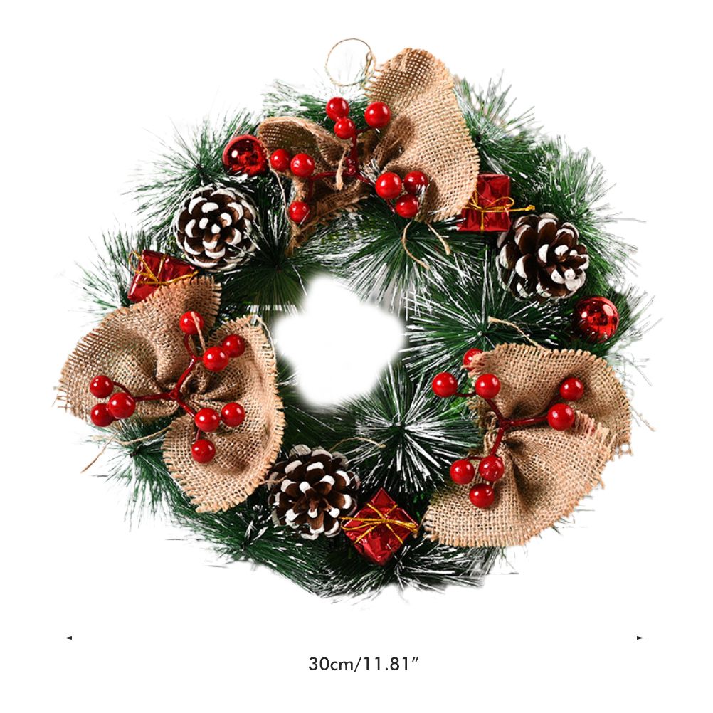 Christmas Wreath Artificial Christmas Hanging Wreath for Front Door Wall Tree Christmas Party Shop Window Decoration