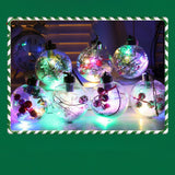 6Pcs Shining Christmas Balls with LED Light Pendants Refillable Ball Christmas Tree Hanging Ball Ornaments for Party
