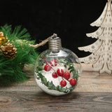 6Pcs Shining Christmas Balls with LED Light Pendants Refillable Ball Christmas Tree Hanging Ball Ornaments for Party