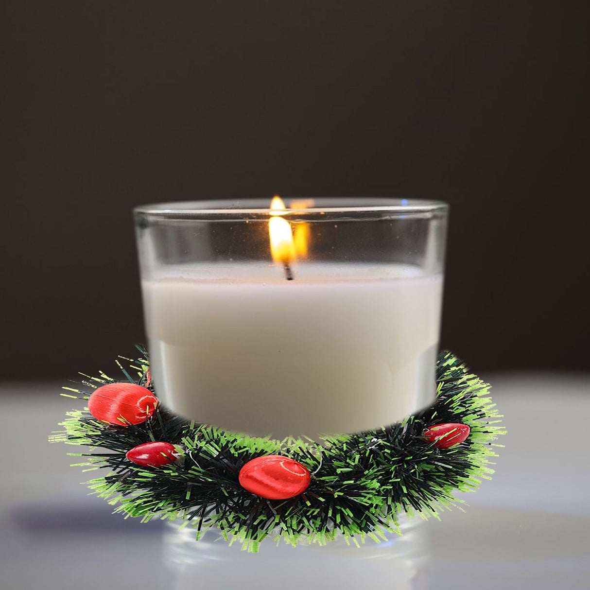 Candle Wreath Christmas Wreath Christmas Tree Wreath Candle Garland