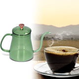 Coffee Kettle Glass Coffee Pot 600ML Coffee Drip Kettle Long Nozzle Kettle for Home KitchenGreen