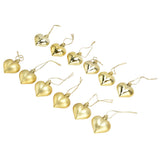 12pcs Christmas Ornament Heart Shape PVC Christmas Tree Hanging Decorations for Valentine's Day PartyGold