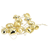 12pcs Christmas Ornament Heart Shape PVC Christmas Tree Hanging Decorations for Valentine's Day PartyGold