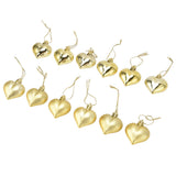 12pcs Christmas Ornament Heart Shape PVC Christmas Tree Hanging Decorations for Valentine's Day PartyGold
