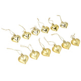 12pcs Christmas Ornament Heart Shape PVC Christmas Tree Hanging Decorations for Valentine's Day PartyGold