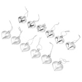 12pcs Christmas Ornament Heart Shape PVC Christmas Tree Hanging Decorations for Valentine's Day PartySilver