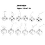 12pcs Christmas Ornament Heart Shape PVC Christmas Tree Hanging Decorations for Valentine's Day PartySilver