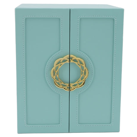 Jewelry Storage Box Leather Double Door Green European Style Storage Case for Necklace Earring Watch Bracelet