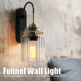 E26/E27 Wall Light Retro Glass Lampshade Wall Sconce Lamp for Bedroom Headboard Living Room110V‑240V