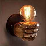 Wall Light Decoration Holder Novelty Fist Shape Wall Lamp Holder Wall Art Decoration for Bar Restaurant Cafe Left Hand