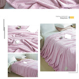Cooling Blanket Milk Fleece Lattice Jacquard Blanket Summer Cold Single Nap Blanket for Sofa Bed Office Bean Paste Color 150x200cm