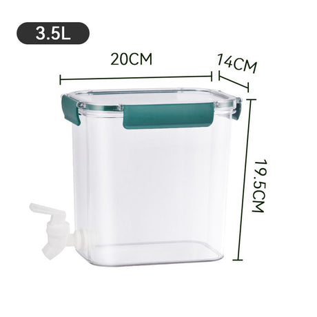 Cold Water Kettle Large Capacity Thicken Faucet Sealed Drink Storage Pot for Kitchen Green-3.5L