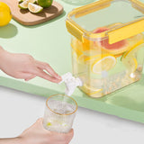 Cold Water Kettle Large Capacity Thicken Faucet Sealed Drink Storage Pot for Kitchen Yellow‑3.5L