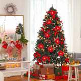 Christmas Poinsettia Garland String Lights 10 LED Artificial Flower Christmas String Lights Christmas Tree Ornaments Indoor Outdoor Party Decor