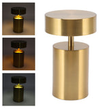 LED Table Lamp 3 Levels Electroplating USB Charging LED Night Light Desktop Decoration Table Lamp for Bar Hotel Restaurant Gold