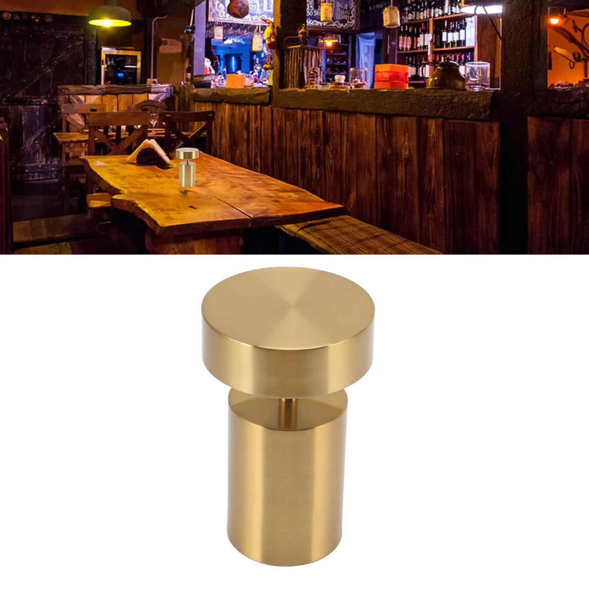 LED Table Lamp 3 Levels Electroplating USB Charging LED Night Light Desktop Decoration Table Lamp for Bar Hotel Restaurant Gold