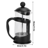 Coffee Tea Maker Kettle High Temperature Resistant Borosilicate Filter Teapot Hand Brewing Black350ml