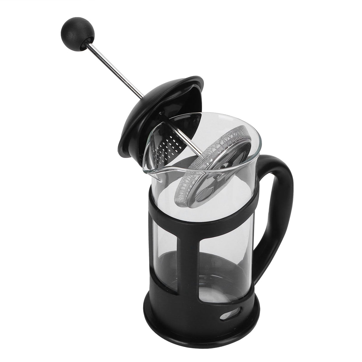 Coffee Tea Maker Kettle High Temperature Resistant Borosilicate Filter Teapot Hand Brewing Black600ml